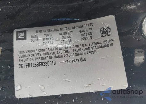 2015 Chevrolet Camaro 2Ls from USA, damaged, VIN 2G1FB1E38F9235010